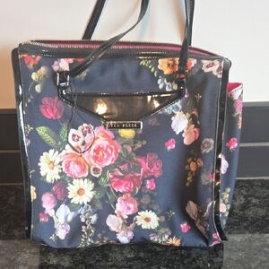 TED BAKER Floral Black Tote Bag. NEW never Been Used